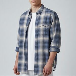 Abercrombie & Fitch Casual Button Down Lightweight Plaid Flannel Shirt Men's S